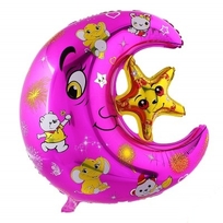 шар фольгированный луна звезда со зверятами 324388